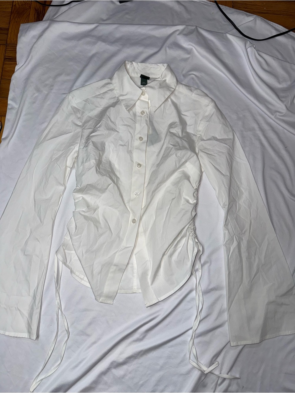wild fable White Button-Up Dress Shirt with Side Ties